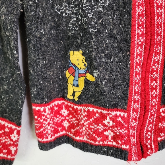 Vintage The Disney Store Winnie The Pooh Christmal Wool Sweater Size Small - Picture 2 of 11